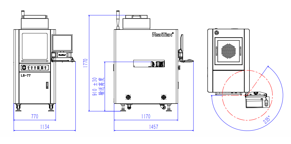 半導體點膠機LS-77尺寸圖